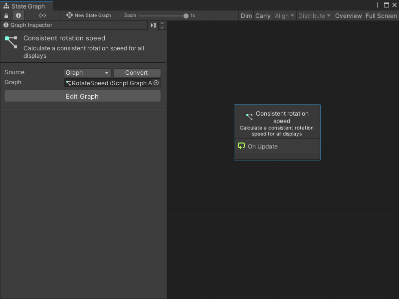 An image of a State Graph with a Script State node using an existing Script Graph.