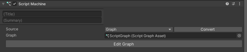 An image of a Script Machine component in the Inspector