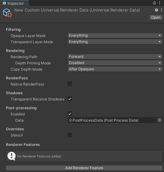 URP Universal Renderer